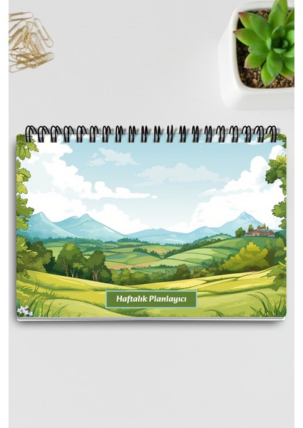 Çiftlik Doğa Temalı A5 Tel Spiralli Yapılacaklar Notlar Listesi Haftalık Planlayıcı