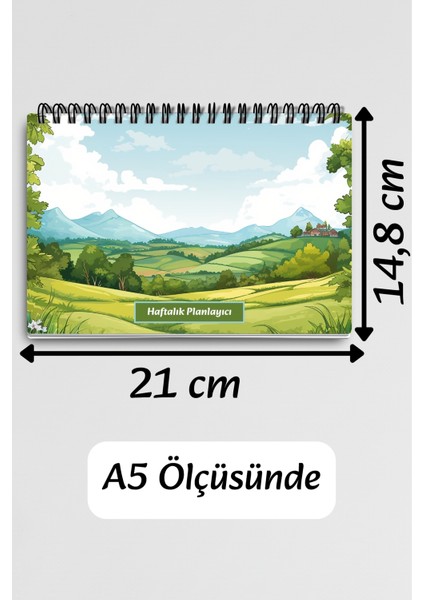 Çiftlik Doğa Temalı A5 Tel Spiralli Yapılacaklar Notlar Listesi Haftalık Planlayıcı fırsatları