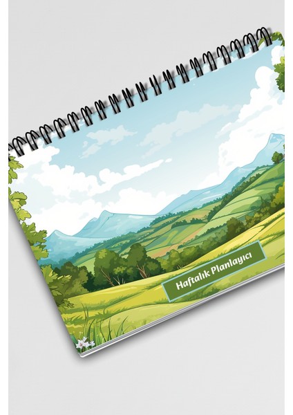 Çiftlik Doğa Temalı A5 Tel Spiralli Yapılacaklar Notlar Listesi Haftalık Planlayıcı