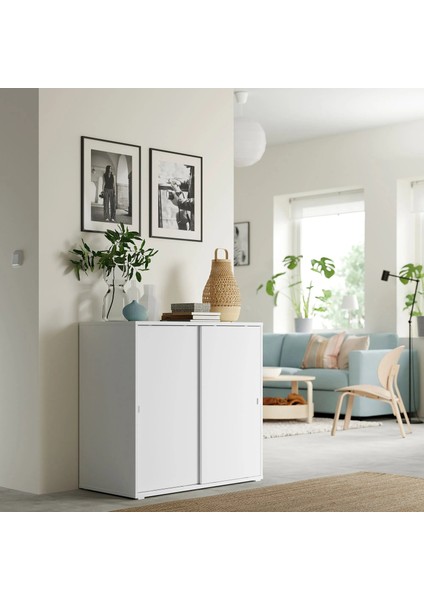 Vıhals Sürgü Kapaklı Dolap Beyaz 95 x 47 x 90 cm modelleri