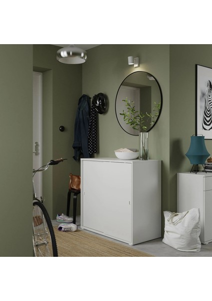 Vıhals Sürgü Kapaklı Dolap Beyaz 95 x 47 x 90 cm fırsatları