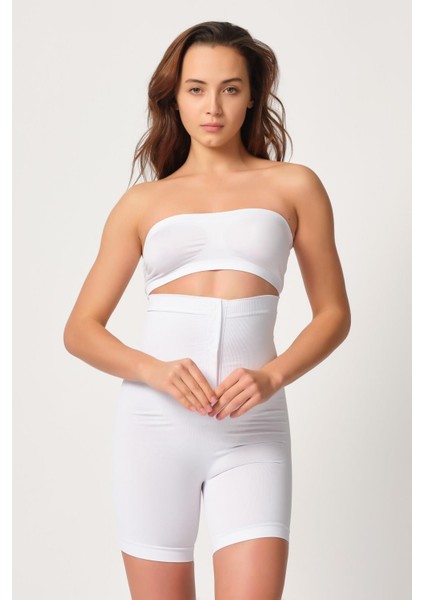 Beyaz Mı Emay 2087 Önden Agraflı Paçalı Korse