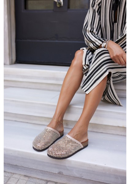 Pott Kadın Bej File Taş Ithal Terlık