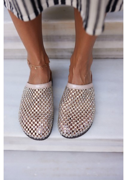 Pott Kadın Bej File Taş Ithal Terlık