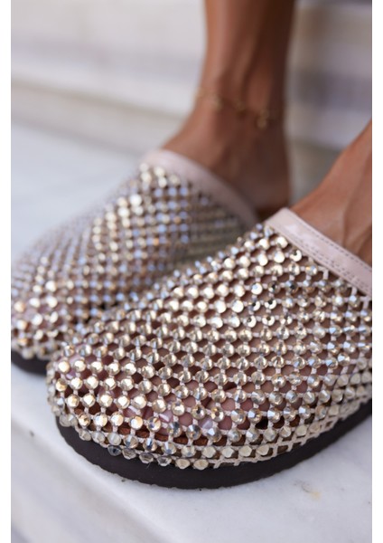 Pott Kadın Bej File Taş Ithal Terlık