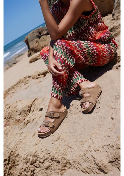 Roys Kadın Siyah Gercek Deri Mantar Ithal Fusped Terlık