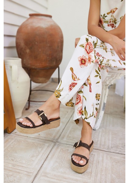 Luzy Kadın Bej Gercek Suet Tokalı Espadril Terlik fiyatları