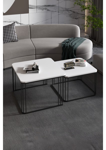 Orta Sehpa Ve Zigon Sehpa Damla Beyaz indirimleri