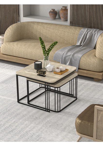 Orta Sehpa Ve Zigon Sehpa Damla Gold Beyaz fırsatları