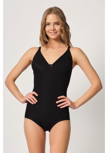 Siyah Mı Emay 2821 Balenli Double Boy Slip Lazer Korse