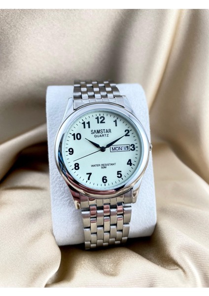 SMSTR15 Rakamlı Takvimli Fosforlu Klasik Uygun Fiyatlı Erkek Kol Saati