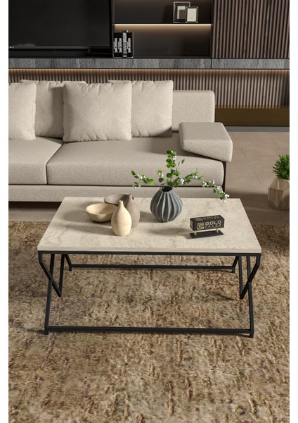 Orta Sehpa Ve Zigon Yan Sehpa Flora Set Gold Beyaz indirimleri