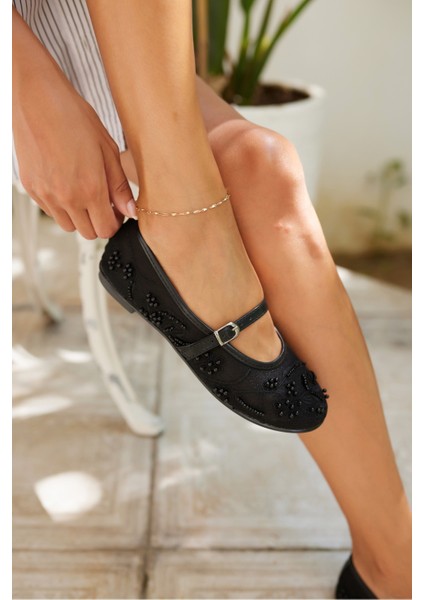 Lotaro Kadin Bej Işleme Detayli Tul Babet fırsatları