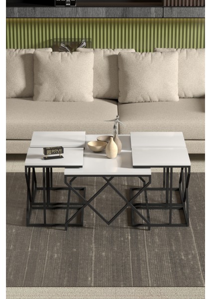 Tv Sehpası Mira Gümüş 5033 Beyaz 160 Cm 35 Cm 50 Cm