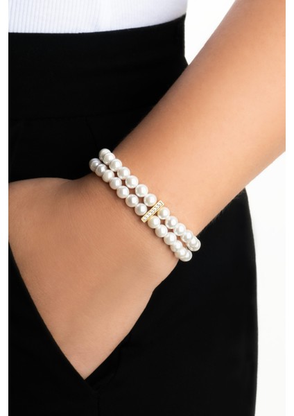 Belinda 18 Ayar Sarı Altın Kaplama 19 cm Gümüş Inci Bileklik fiyatları