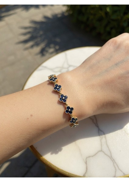 Yonca Model Taşlı Çelik Bileklik Vıp Seri