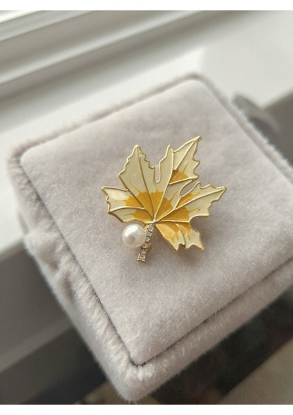 Inci Detaylı Nature Collection Yaprak Model Broş fiyatları