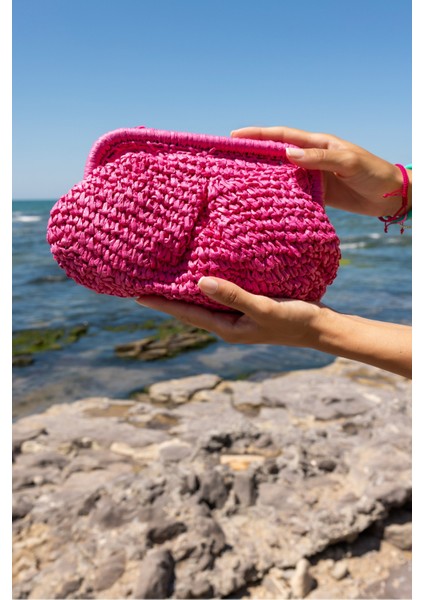 Jude Kadin Lacivert Hasır Zincir Detayli Plaj-Gunluk Çanta modelleri