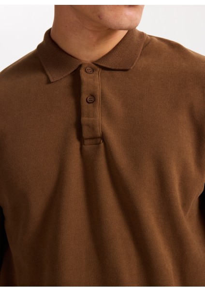 Polo Yaka Taba Erkek Sweatshırt 261 Lcm 241067 Newblend Taba fırsatları