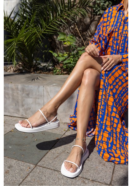 Polya Kadin Altin Tek Bant Poli Sandalet