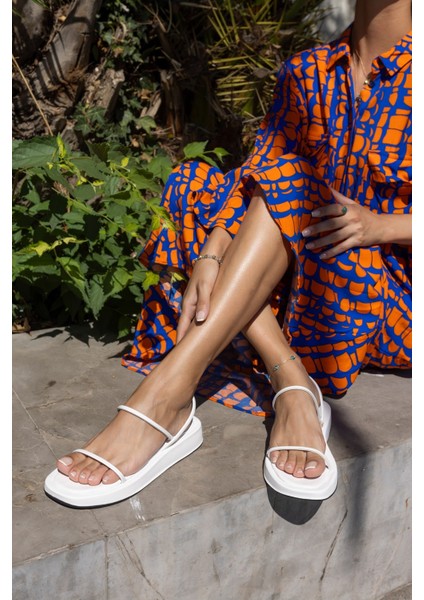 Polya Kadin Altin Tek Bant Poli Sandalet