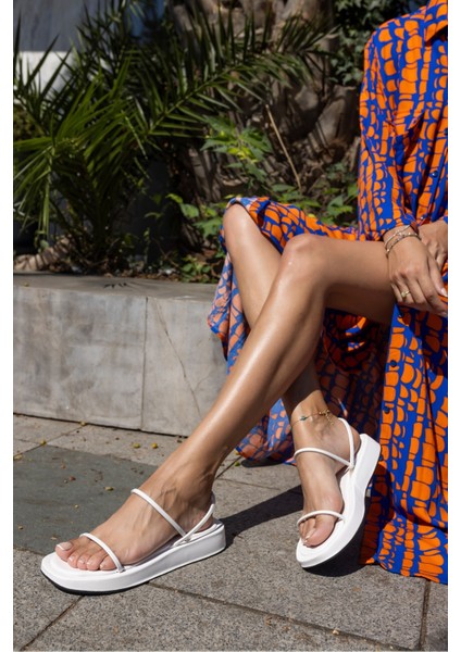 Polya Kadin Altin Tek Bant Poli Sandalet