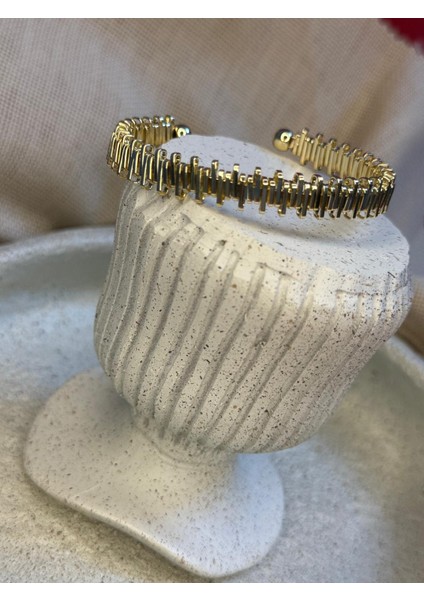 14 Ayar Altın Kaplama Renginde Ayarlanabilir Zigzag Kelepçe indirimleri