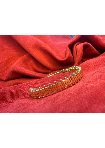 14 Ayar Altın Kaplama Renginde Ayarlanabilir Zigzag Kelepçe