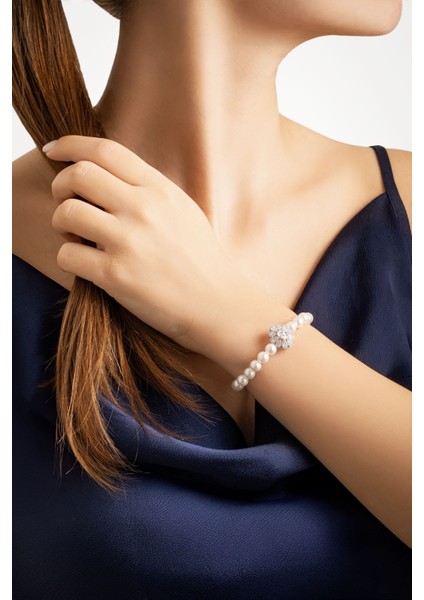 Emma 18 Ayar Beyaz Altın Kaplama 18 cm Gümüş Inci Bileklik fırsatları