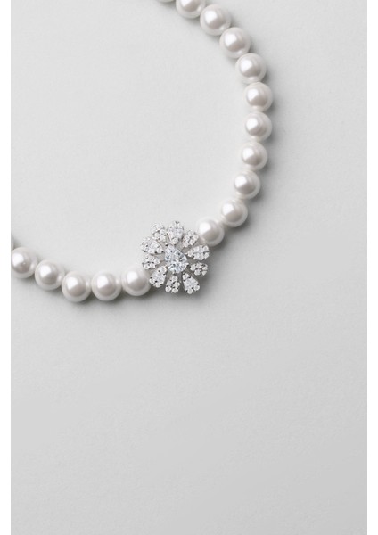 Emma 18 Ayar Beyaz Altın Kaplama 18 cm Gümüş Inci Bileklik indirimleri