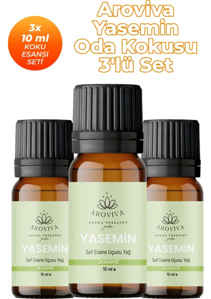 Yasemin Esansiyel Uçucu Koku Yağı Buhurdanlık Yağı Difüzör Esansı 3'lü Set 3X10ML
