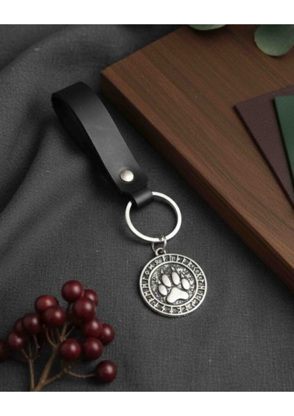 Deri Anahtarlık Ayı Pençesi Figürlü Hakiki Deri Anahtarlık Hediye Anahtarlık