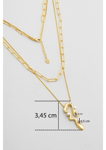 Beatriz 18 Ayar Sarı Altın Kaplama 47 cm Gümüş Inci Kolye modelleri