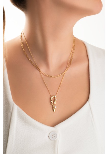 Beatriz 18 Ayar Sarı Altın Kaplama 47 cm Gümüş Inci Kolye fırsatları