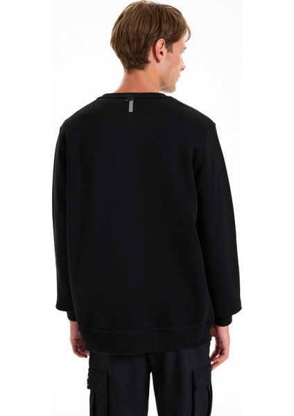 Bisiklet Yaka Baskılı Siyah Erkek Sweatshırt C4WM-SWT4213 indirimleri