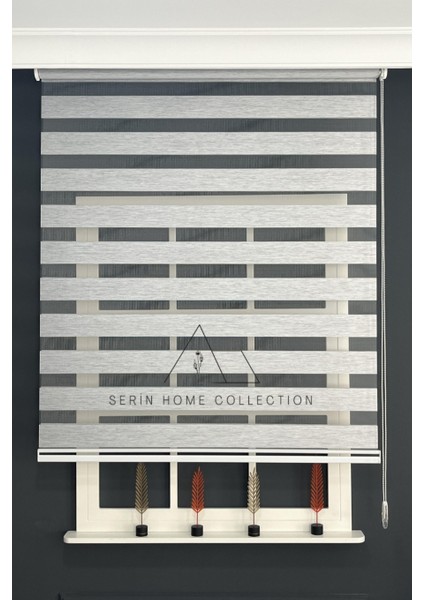 Gri Bambu Zebra Stor Perde (Dayanıklı Alüminyum Kasa)