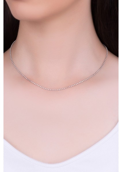 Italyan Lucia 18 Ayar Beyaz Altın Kaplama 43 cm Gümüş Zincir Kolye fiyatları