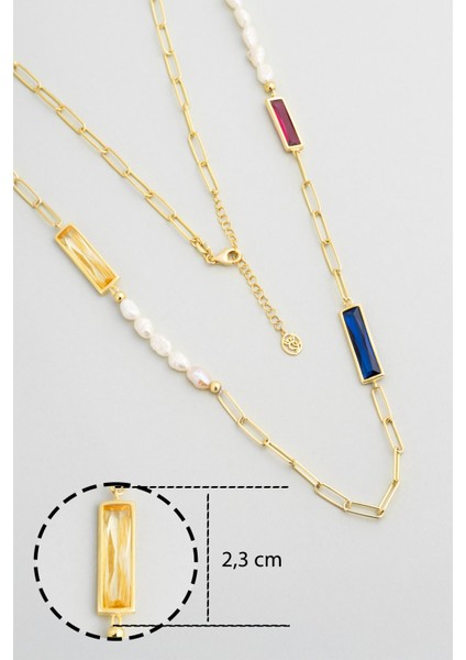 Pearl Harmony 18 Ayar Sarı Altın Kaplama 77 cm Gümüş Kolye modelleri