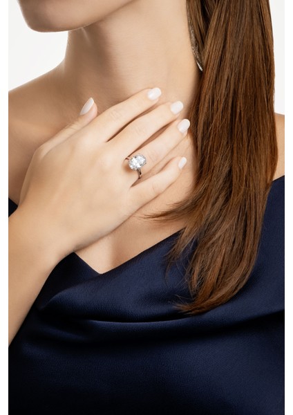 Beyaz Altın Sertifikalı Premium Created Taşlı Tektaş Yüzük modelleri