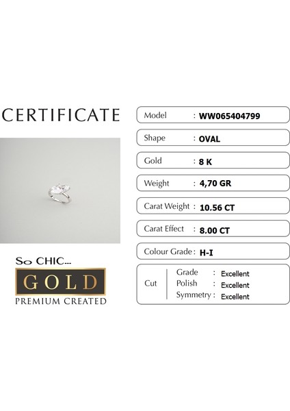 Beyaz Altın Sertifikalı Premium Created Taşlı Tektaş Yüzük fırsatları