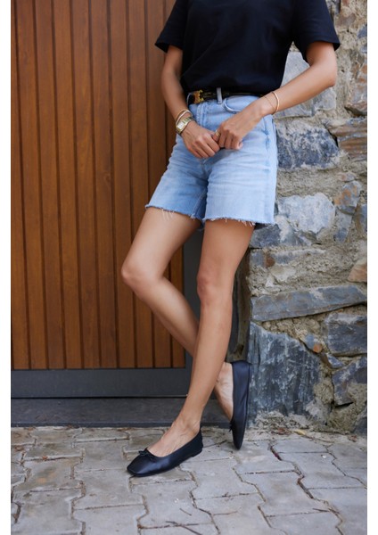 Astra Kadın Kot Mavi Gercek Deri Babet fiyatları