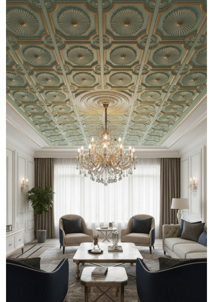 Royal Yeşil Gold Eskitme 45X45 cm Dekoratif Duvar Paneli – 6’lı Set fiyatları