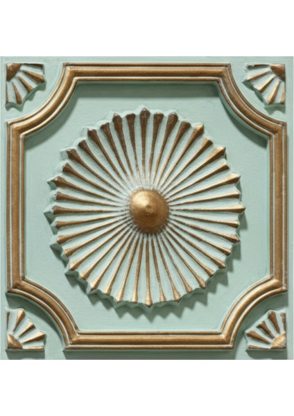 Royal Yeşil Gold Eskitme 45X45 cm Dekoratif Duvar Paneli – 6’lı Set fırsatları