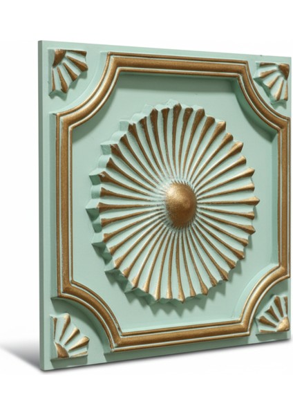 Royal Yeşil Gold Eskitme 45X45 cm Dekoratif Duvar Paneli – 6’lı Set indirimleri