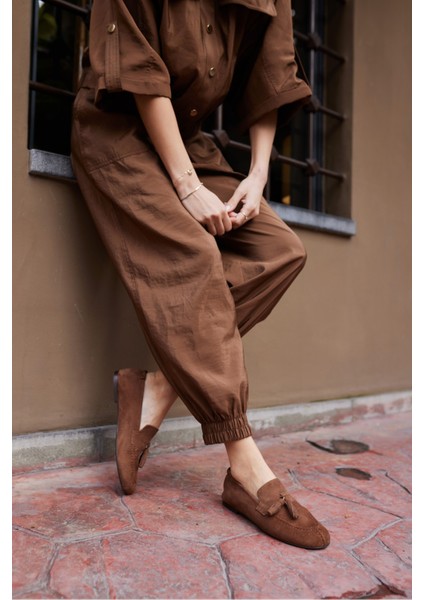 Albares Kadın Bordo Gercek Suet Puskullu Babet fiyatları