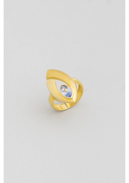 Giza Esintisi 18 Ayar Sarı Altın Kaplama Gümüş Yüzük