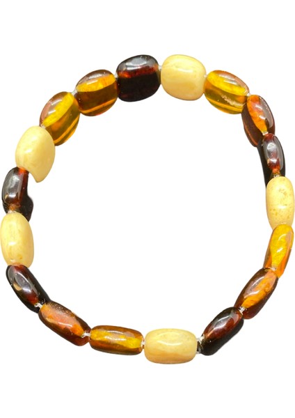 Kenarları Pahlı Dörtgen Kesim, Elastik Misina Üzerinde Bal Rengi ve Kahverenginin Tonları Muhteşem Uyum Kadın ve Erkekler Için Gerçek Kehribar Bileklik fiyatları