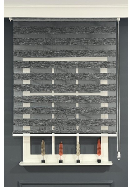 Siyah Bambu Zebra Stor Perde (Dayanıklı Alüminyum Kasa)