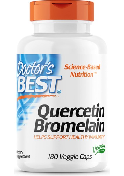 Quercetin Bromelain Science-Based Nutrition™ Immune Support Dihydrate Dimorphandra Mollis Premium Enzim Kuersetin 180 Veggie Caps