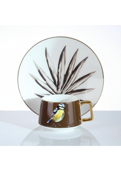 Brown Birdy Kuş Figürlü 6 Kişilik Porselen Fincan Takımı modelleri